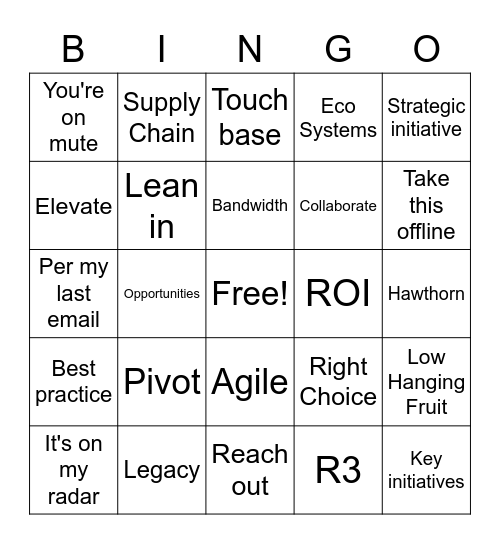 FBS Corporate Bingo Card