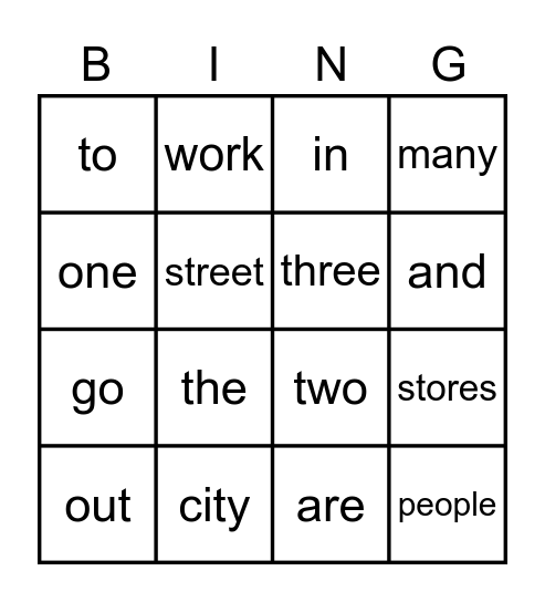 #2 People #3 Go Bingo Card