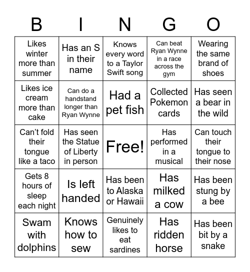 Human Bingo 2 Bingo Card