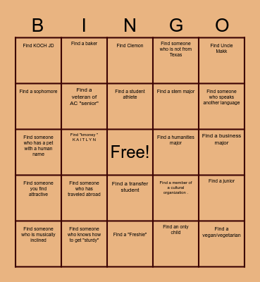 TMP Bingo Card