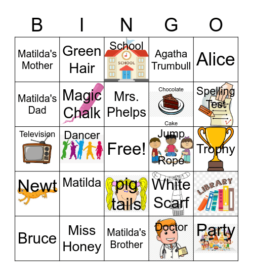 Whitmer Presents: MATILDA Bingo Card