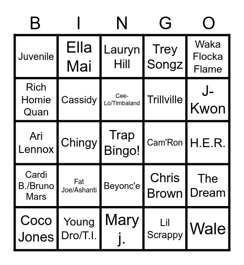 2000'S Bingo Card