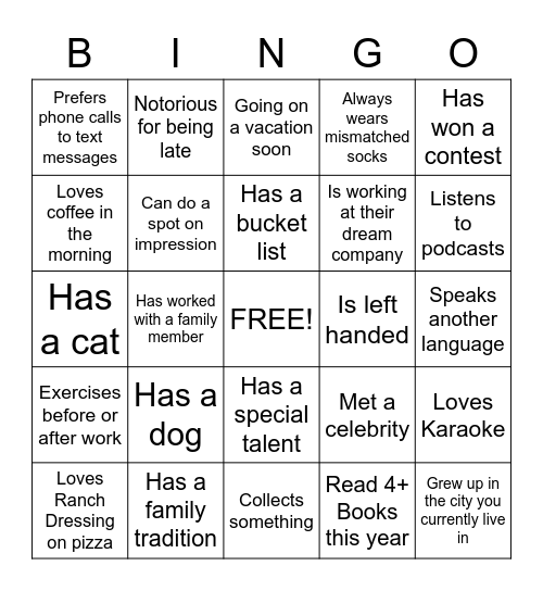 Welcome [in]! Bingo Card