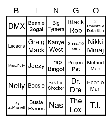 JAMZ Bingo Card