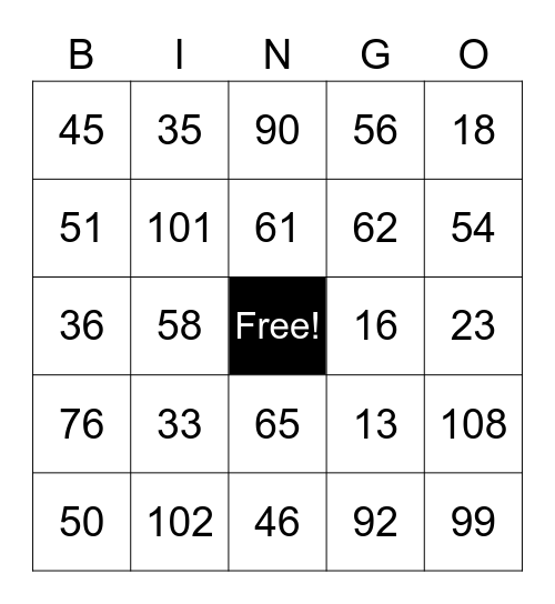 LET'S PRACTISE! Bingo Card
