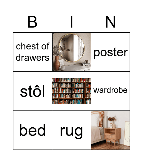 Furniture Bingo Card