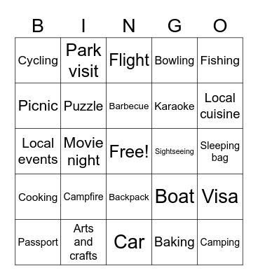 Holiday Ideas (Intermediate) Bingo Card