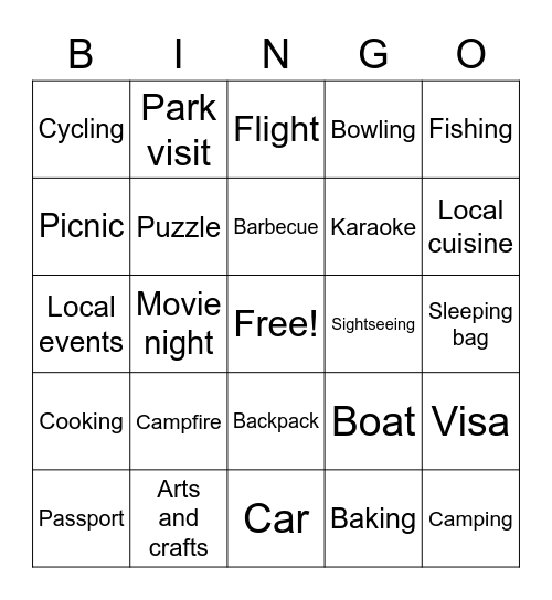 Holiday Ideas (Intermediate) Bingo Card