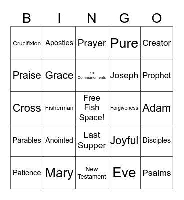 Bible Bingo Card