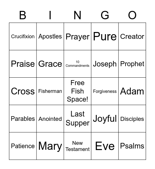 Bible Bingo Card