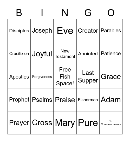 Bible Bingo Card