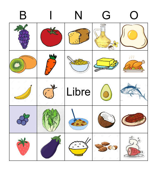 Bingo Nutricional Bingo Card