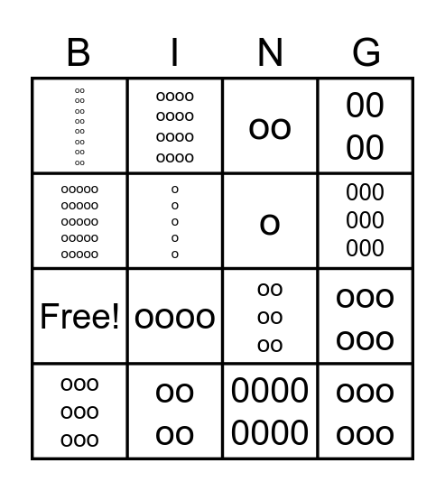 Array Bingo Card