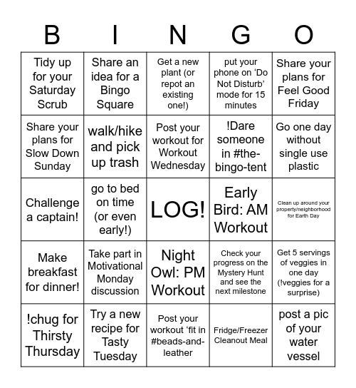 HUNTER GATHERER BINGO Card