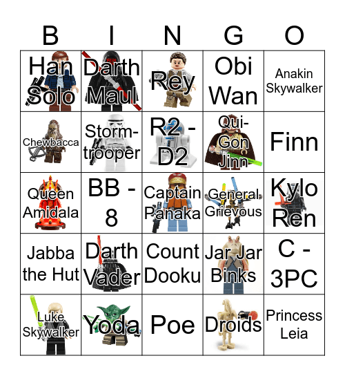 lego Star Wars Bingo Card