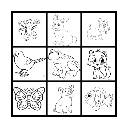 ANIMALS Bingo Card