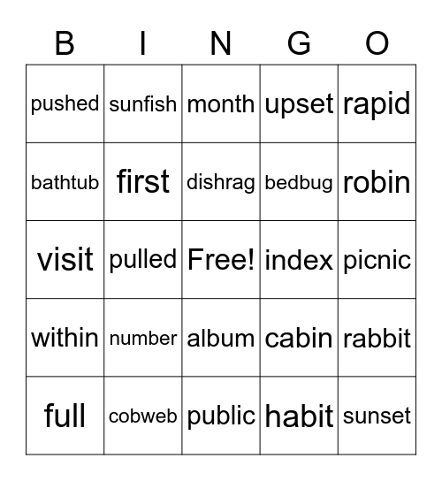 3.1 BINGO Card