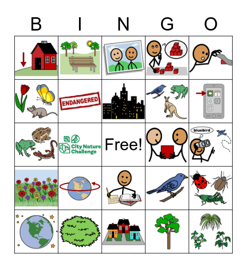 Nature City Challenge Bingo Card