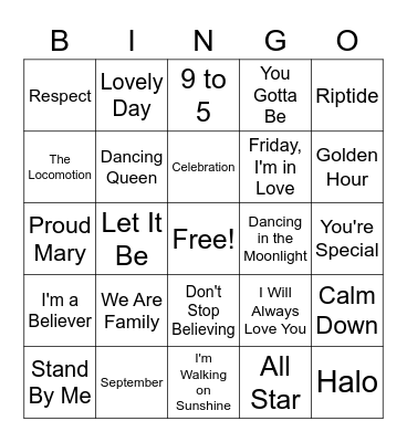 Grandparent's Day Bingo Card