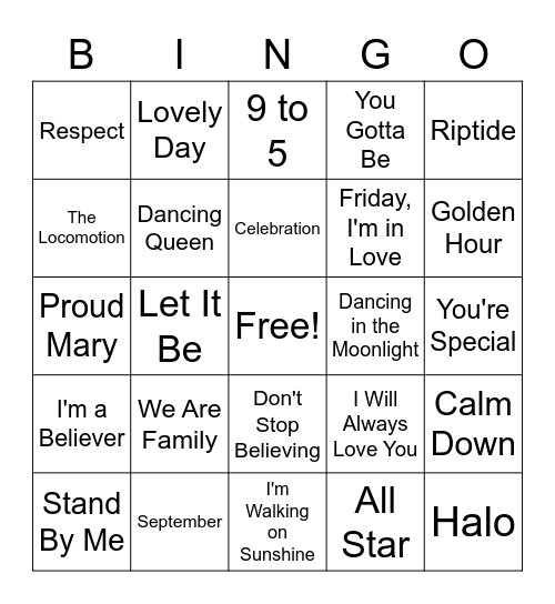 Grandparent's Day Bingo Card