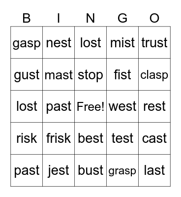 Gr 4, 5, 6B 4.18 Bingo Card