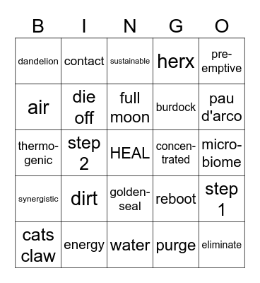 SPRING CLEAN BINGO: Flush 🪱 Parasites 🪱  and Heal Bingo Card