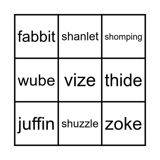 3-in-a-row-nonsense-words-bingo-card