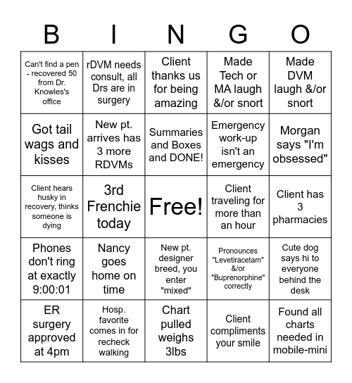 VNC CSR WEEK 2023 Bingo Card