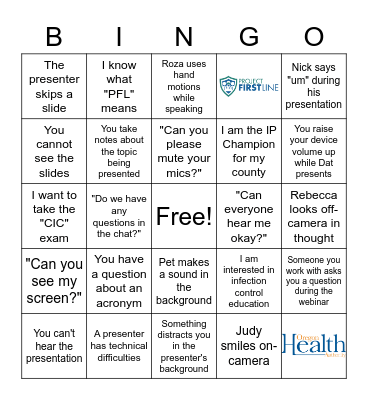 Project Firstline IP Champion BINGO Card