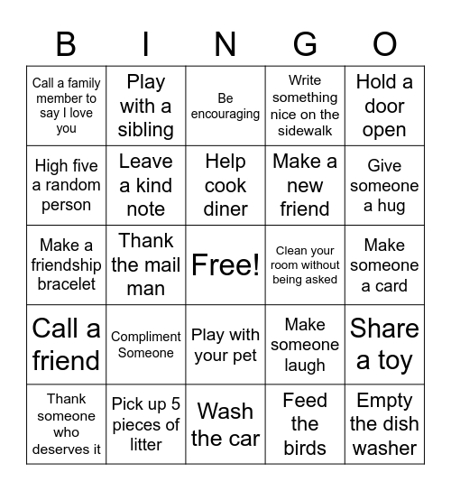 Being a Hero Bingo Card