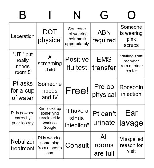 Patient First Bingo Ends 4/25 Bingo Card