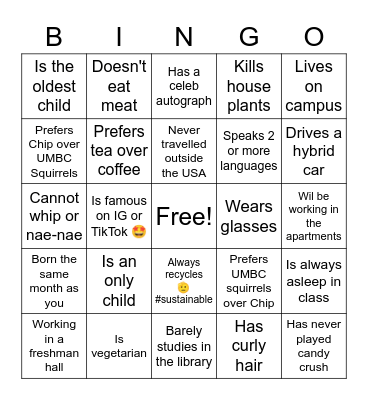 RESLIFE HUMAN BINGO 2023 EDITION Bingo Card