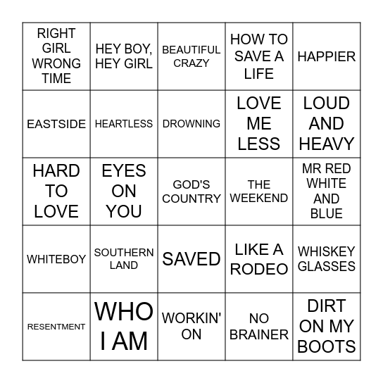 MELISSA'S FAVS Bingo Card