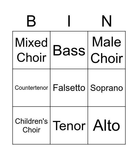 What's that sound? Bingo Card