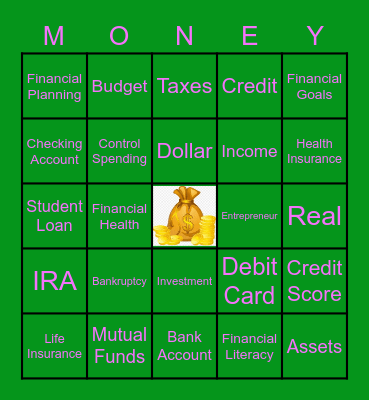 AKA ABXO Financial Literacy BINGO Card