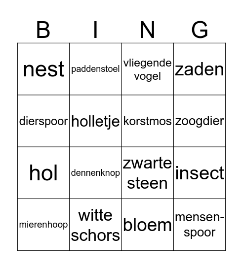 scharrelkidsbingo Card