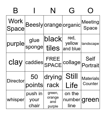 Art Bingo Card