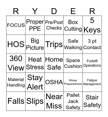 TEAM  13  &  34 BINGO Card