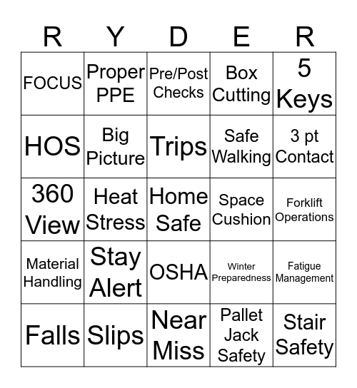 TEAM  13  &  34 BINGO Card