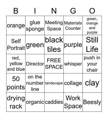 Art Bingo Card