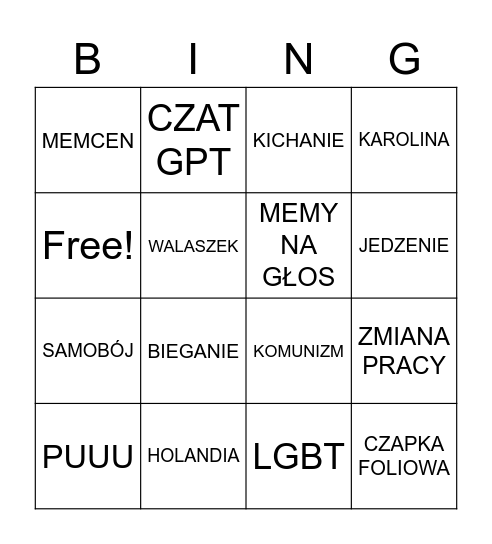 Media Press Bingo Card