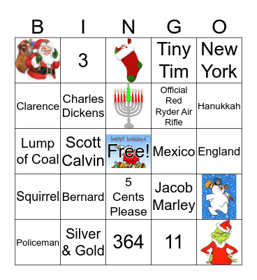 Holiday Bingo Card