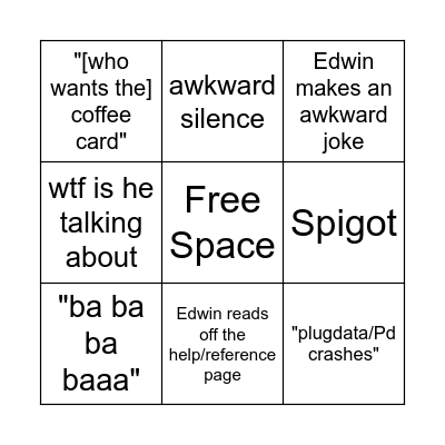 SSI Bingo Card