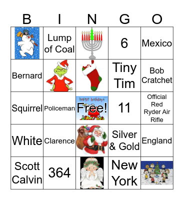 Holiday Bingo Card