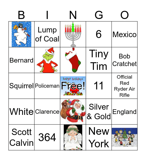 Holiday Bingo Card