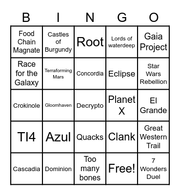 Draft Bingo Card
