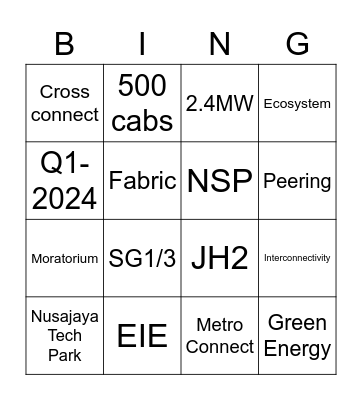 About JH1 Bingo Card