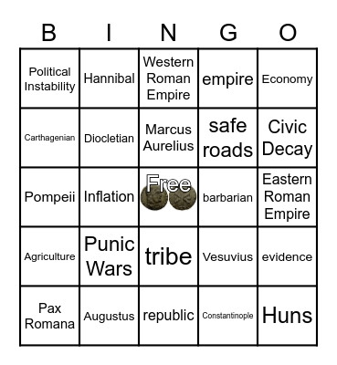 Roman Empire Bingo Card