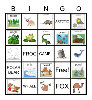 Habitats Bingo Card