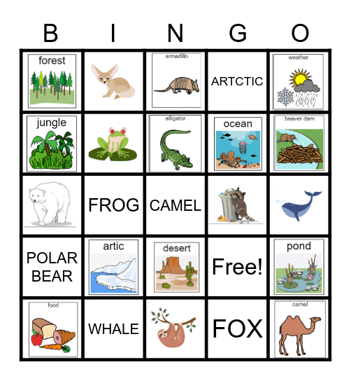 Habitats Bingo Card